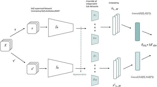 Figure 1 for Diversified Ensemble of Independent Sub-Networks for Robust Self-Supervised Representation Learning