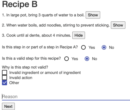 Figure 2 for Large Language Models as Sous Chefs: Revising Recipes with GPT-3