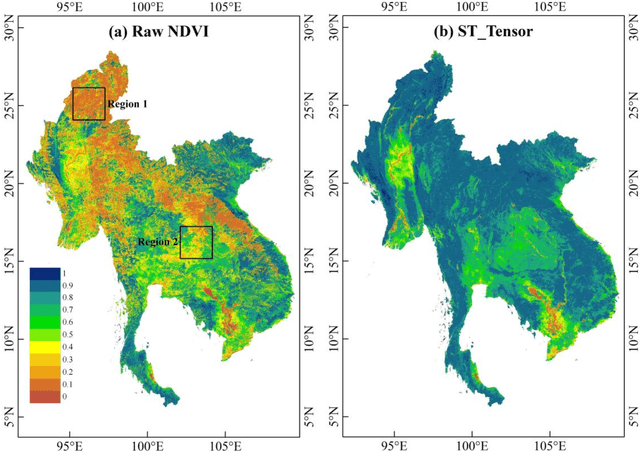 Figure 4 for Long time-series NDVI reconstruction in cloud-prone regions via spatio-temporal tensor completion