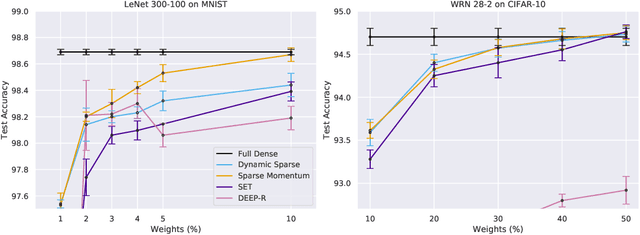Figure 3 for Sparse Networks from Scratch: Faster Training without Losing Performance