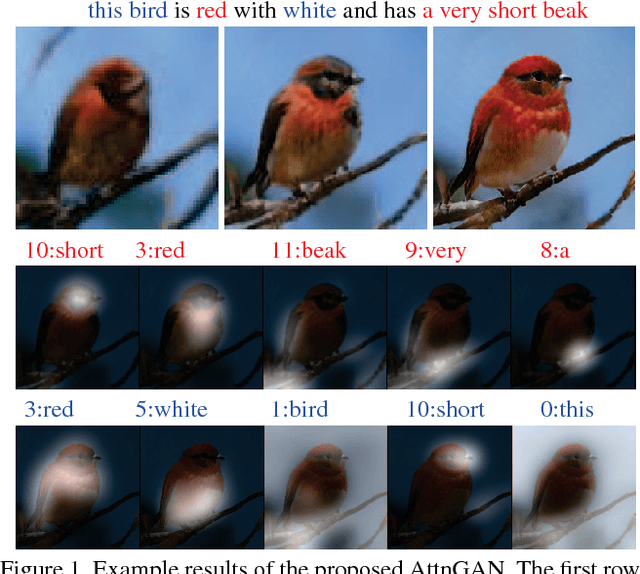 Figure 1 for AttnGAN: Fine-Grained Text to Image Generation with Attentional Generative Adversarial Networks