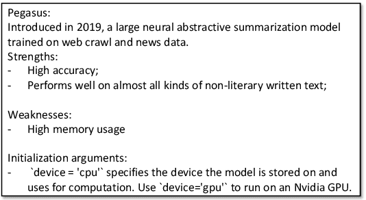 Figure 3 for SummerTime: Text Summarization Toolkit for Non-experts