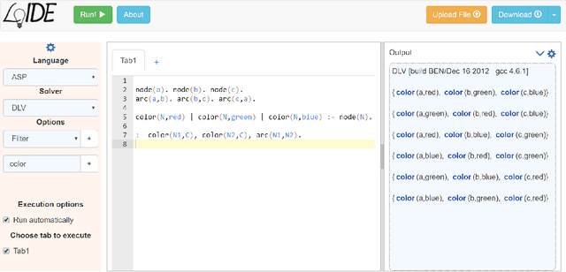 Figure 1 for LoIDE: a web-based IDE for Logic Programming - Preliminary Technical Report