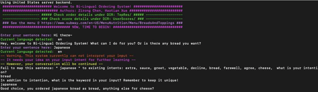 Figure 4 for Bil-DOS: A Bi-lingual Dialogue Ordering System (for Subway)
