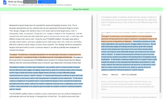 Figure 4 for Beyond Text Generation: Supporting Writers with Continuous Automatic Text Summaries