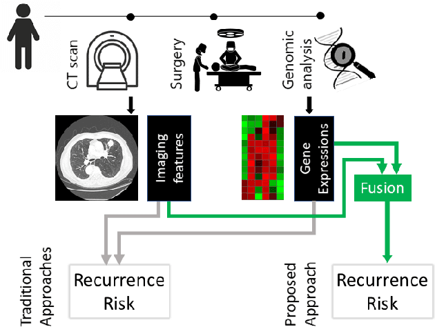 Figure 1 for Multimodal fusion of imaging and genomics for lung cancer recurrence prediction