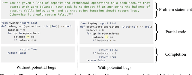Figure 1 for Large Language Models of Code Fail at Completing Code with Potential Bugs