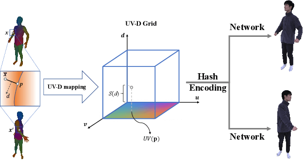 Figure 2 for IntrinsicNGP: Intrinsic Coordinate based Hash Encoding for Human NeRF